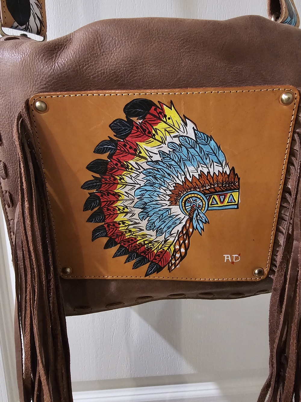 American Darling Brown Leather Tote with Interior Zipper Pocket